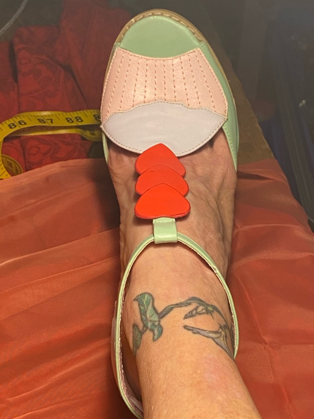 Iron Fist T-strap high heel sandals,pastel shades,cupcake details,red hearts,7 - Picture 12 of 15